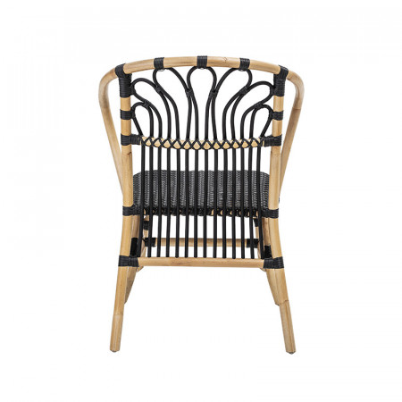 Chaise design rotin naturel et noir design - Lona