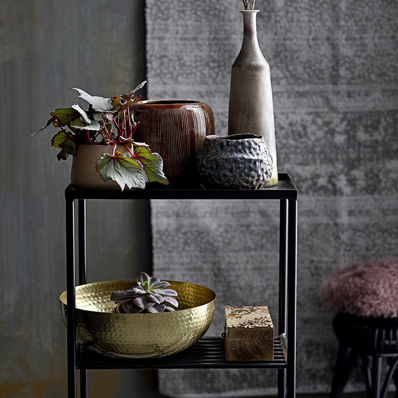 Haute table d'appoint en métal noir Bloomingville