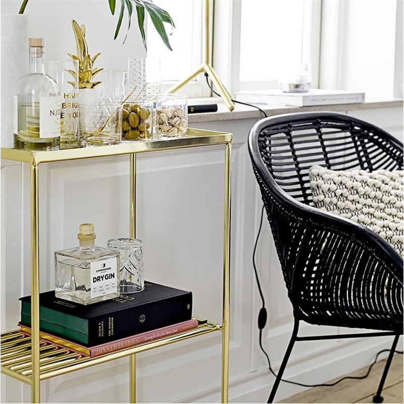 Haute table d'appoint en métal doré Bloomingville