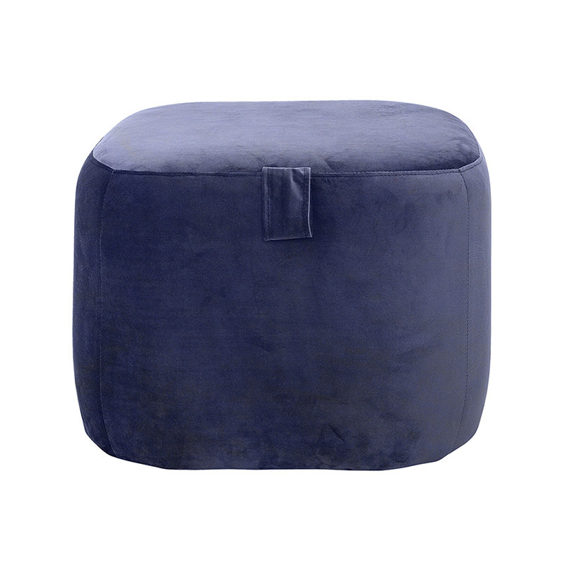 Pouf velours bleu Bloomingville