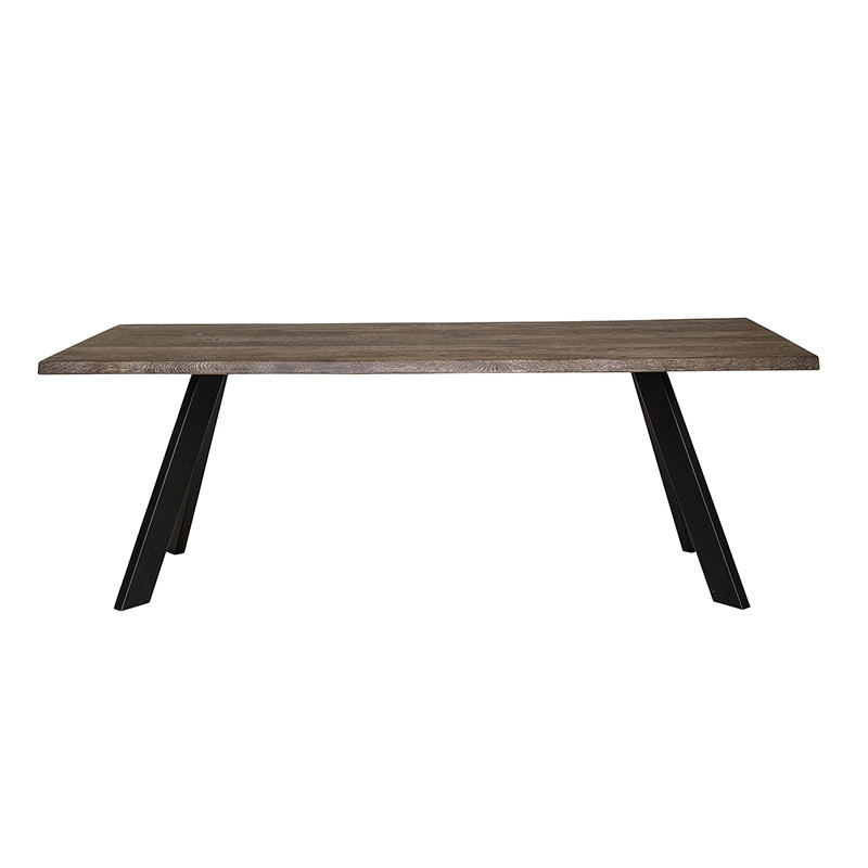 Table tronc d'arbre bois et métal noir design - Isabeau 