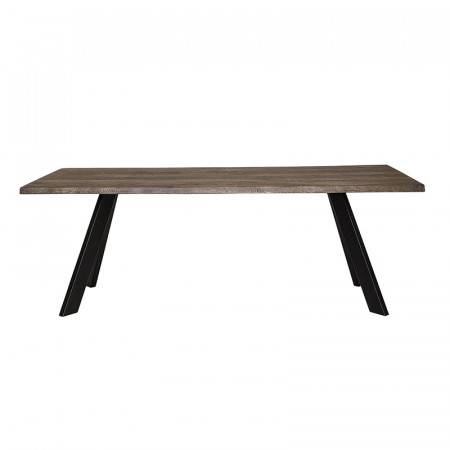 Table tronc d'arbre bois et métal noir design - Isabeau 