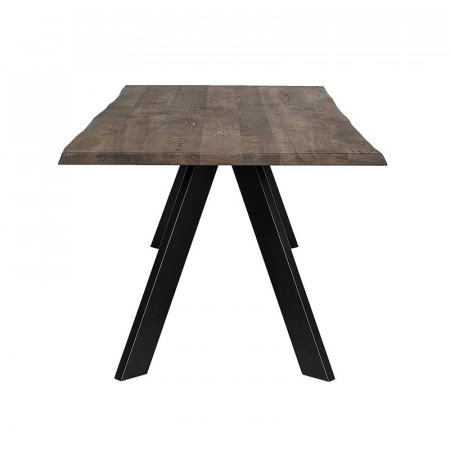 Table tronc d'arbre bois et métal noir design - Isabeau 