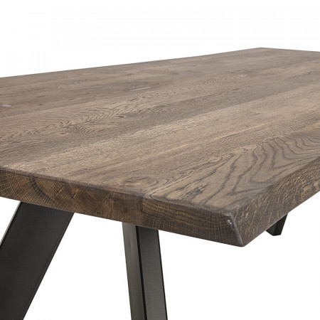 Table tronc d'arbre bois et métal noir design - Isabeau 