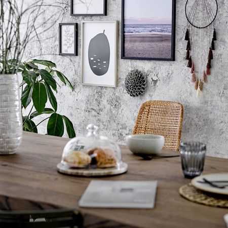 Table tronc d'arbre bois foncé et métal noir design Bloomingville