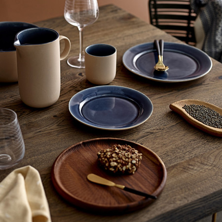 Table tronc d'arbre bois et métal noir design - Isabeau 