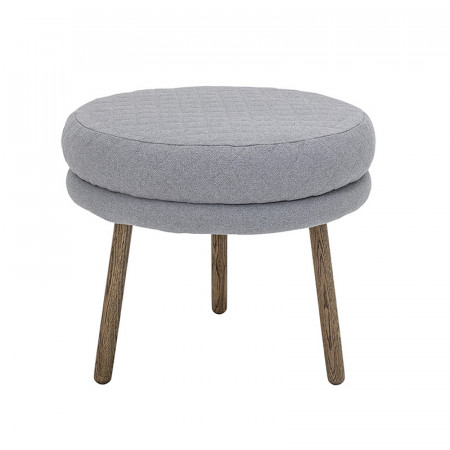 Pouf scandinave gris clair rond matelassé