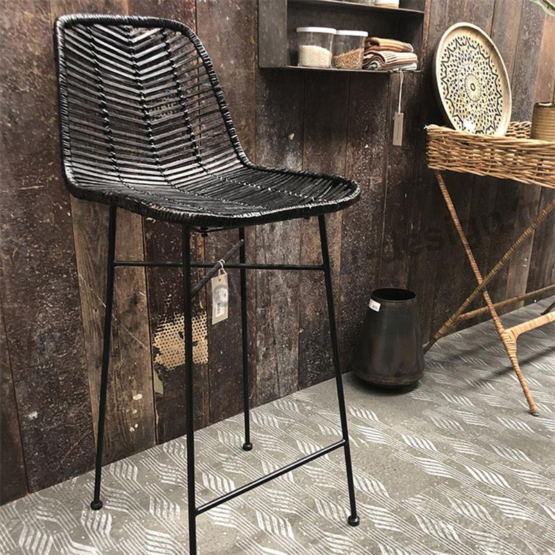Tabouret de bar rotin noir Bloomingville - Lena Tabouret de bar rotin noir Bloomingville - Lena