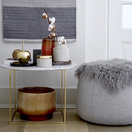 Tapis fourrure gris Bloomingville 90x50 - Lamby