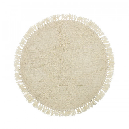 Tapis blanc à franges rond Bloomingville D110cm - Maëlie