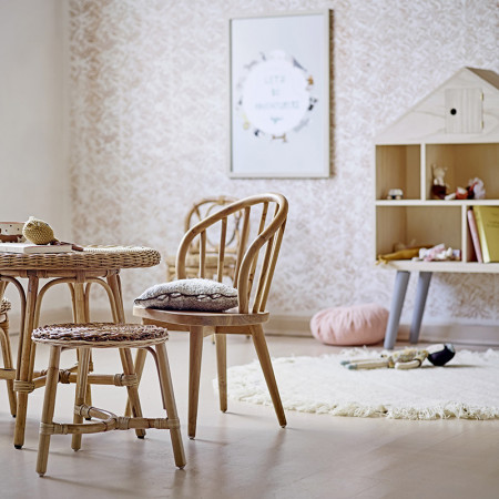 Tapis rond blanc à franges Bloomingville D110cm - Maëlie 