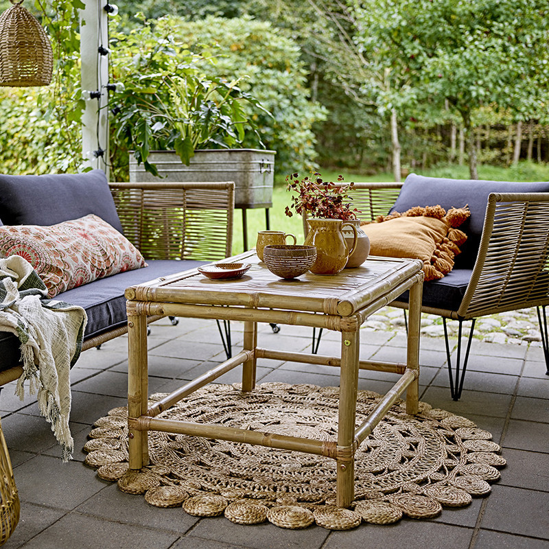 Tapis rond en jute naturel style bohème D120cm - Coralie