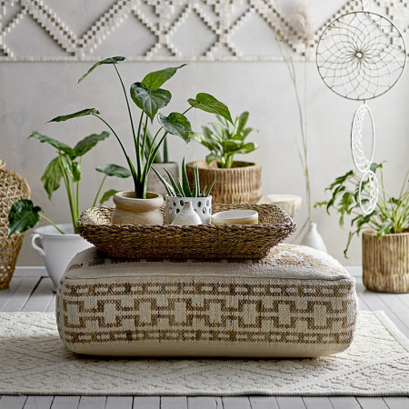 Tapis blanc bohème Bloomingville 210x150 - Renan