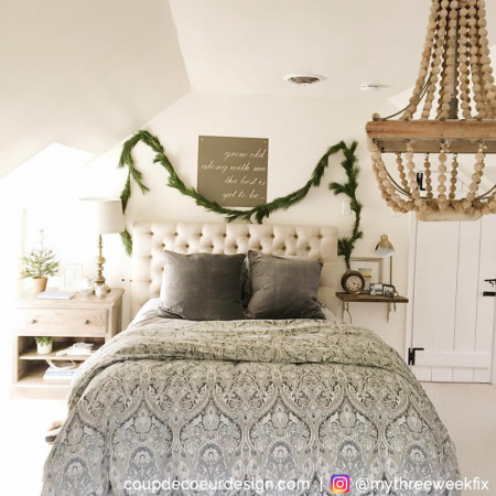 Lustre de perles bois