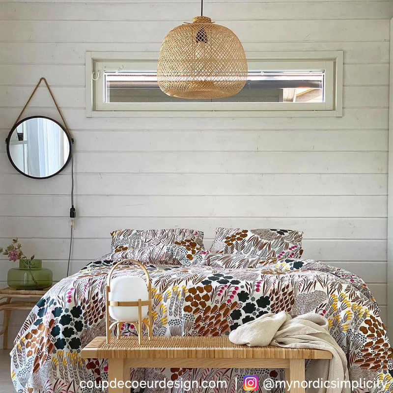 Lustre bambou tressé naturel Bloomingville large - Bambou 