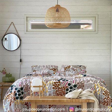 Lustre bambou tressé naturel Bloomingville large - Bambou 
