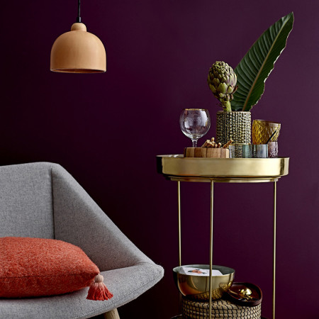 Luminaire suspension rose dome en pierre - Moc