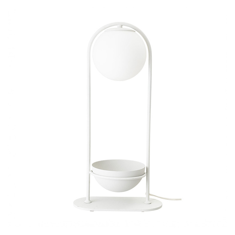 Lampe design porte plante en métal blanc