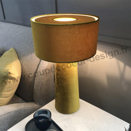 Lampe en velours jaune design Bloomingville