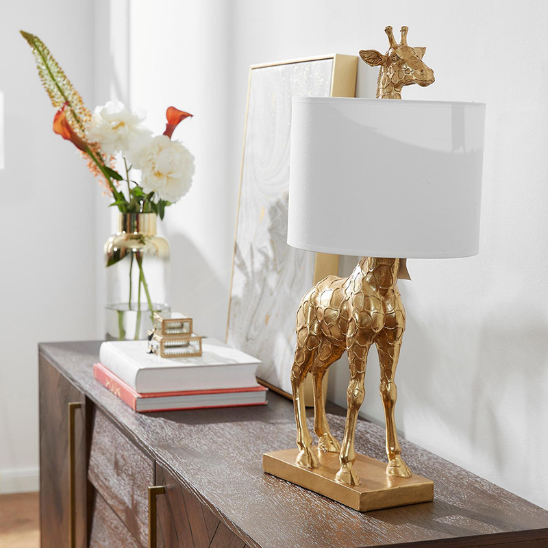 Lampe de table girafe doré Bloomingville
