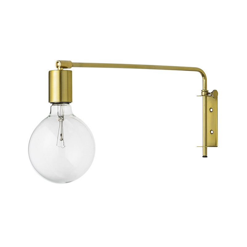 Applique murale dorée design pivotante avec ampoule Bloomingville