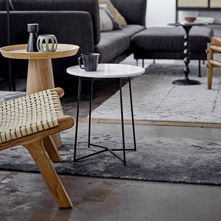 Table d'appoint en bois design ronde Bloomingville - Trouv