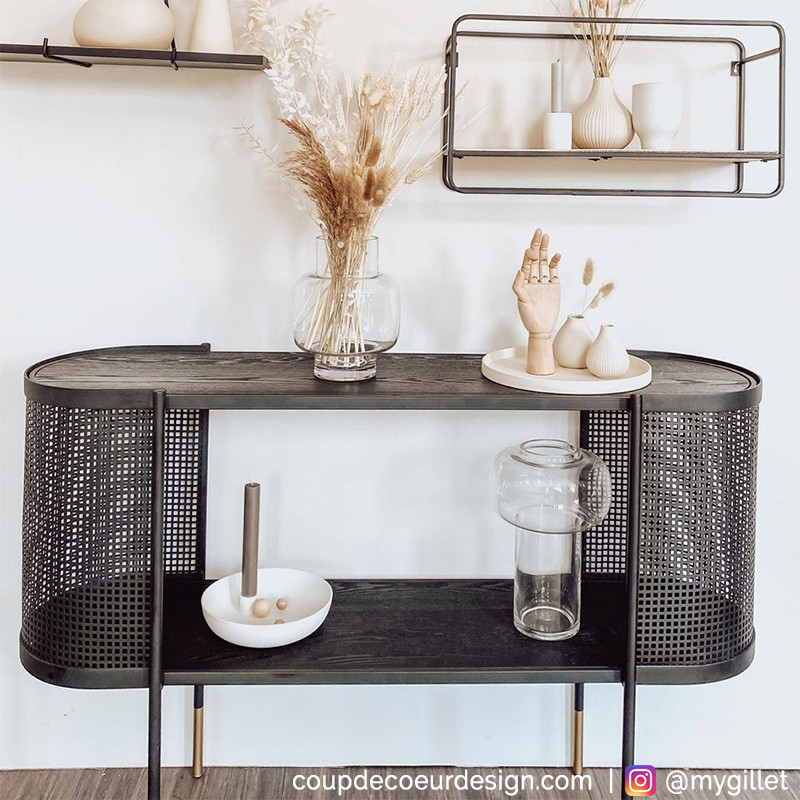 Meuble console en métal noir design Bloomingville