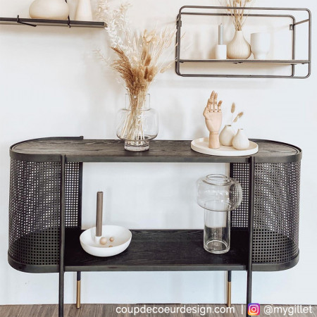 Meuble console en métal noir design Bloomingville