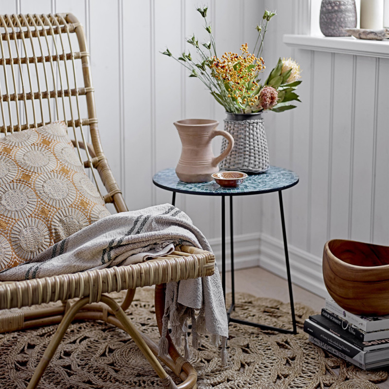 Chaise longue en rotin naturel avec repose pieds - Chili