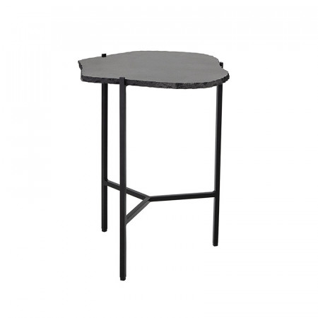 Bout de canapé design marbre noir - Trina 