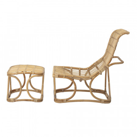 Chaise longue rotin avec repose pieds Bloomingville - Chili