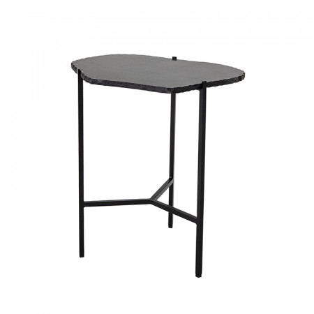 Bout de canapé marbre noir design Bloomingville