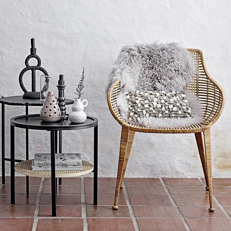 Bout de canapé design marbre noir