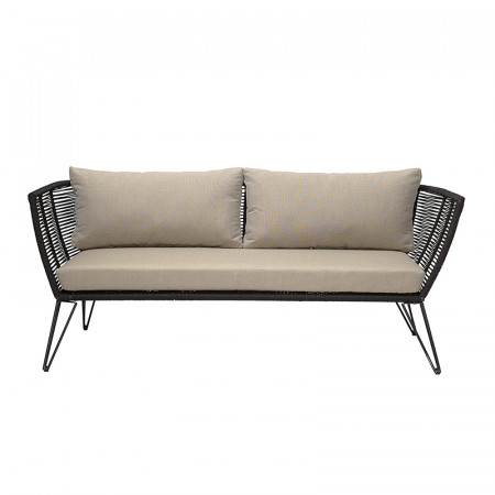 Canapé de jardin noir et beige design Bloomingville