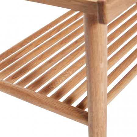 Banc en bois style scandinave avec coussin gris - Sine