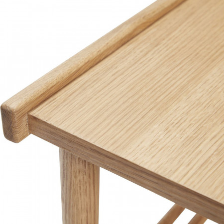 Petit banc en bois scandinave avec coussin gris - Sine