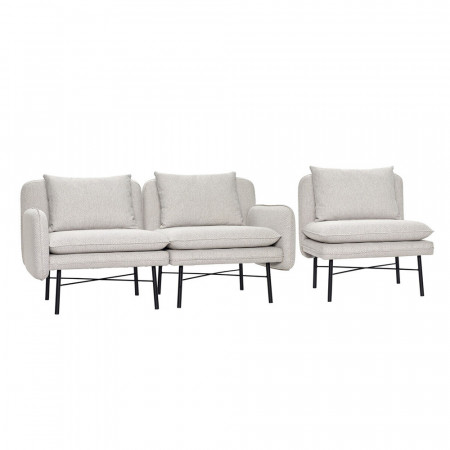 Canapé chauffeuse design en tissu gris clair Hubsch - Clari