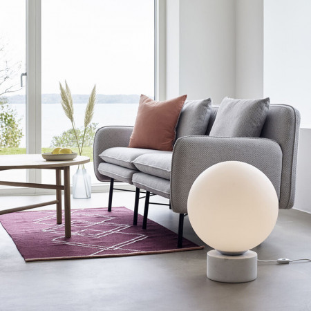 Canapé chauffeuse modulable design tissu gris clair Hubsch - Clari