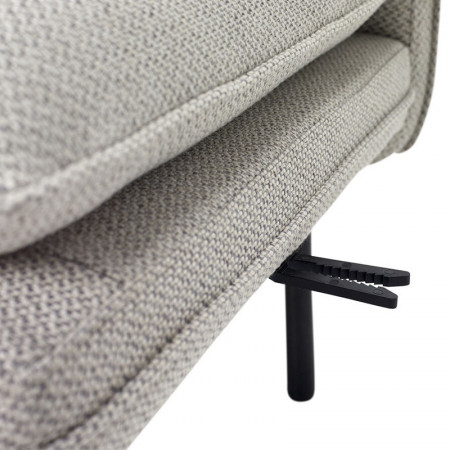 Canapé chauffeuse design tissu gris clair Hubsch - Clari 