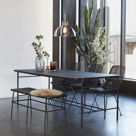 Chaise rotin noir design Hubsch - Chali 