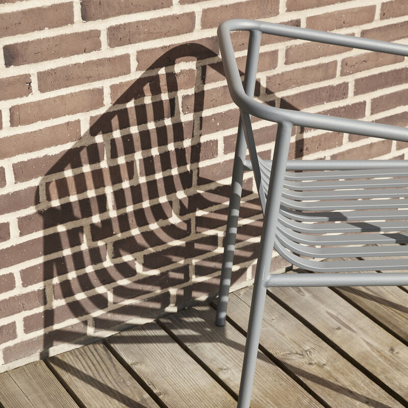 Chaise extérieur design en métal gris - Trévor
