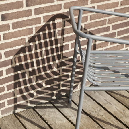 Chaise extérieur design en métal gris - Trévor