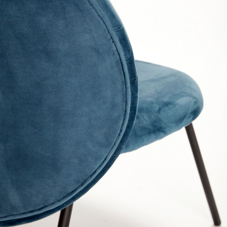 Fauteuil bleu velours design Hubsch - Cléo 