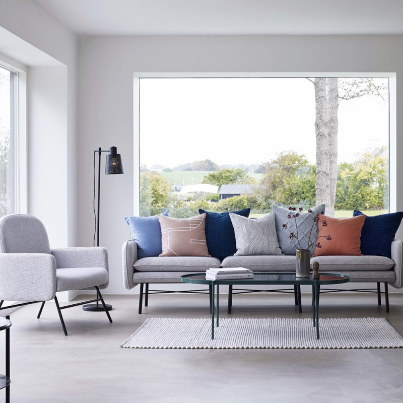 Fauteuil contemporain gris clair Hubsch - Clari 
