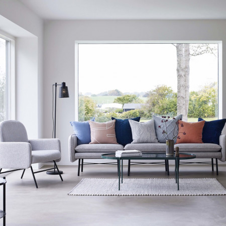 Fauteuil contemporain gris clair Hubsch - Clari 