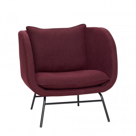 Fauteuil bordeaux contemporain avec accoudoirs - Pruni 
