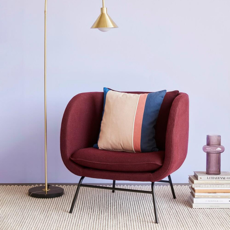 Fauteuil bordeaux contemporain avec accoudoirs - Pruni 