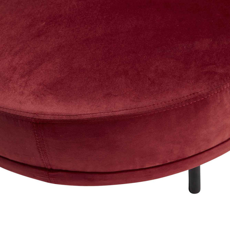 Pouf velours rouge design Hubsch - Pero