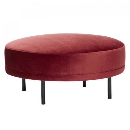 Pouf rouge design en velours Hubsch - Pero