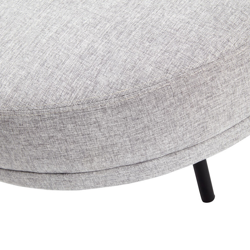 Pouf design gris clair rond en tissu Hubsch - Pero